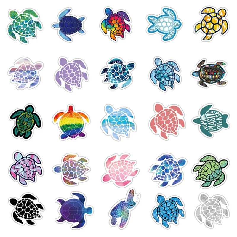 10/30/41pcs Sea Turtle Graffiti Stickers Waterproof Skateboard Luggage Fridge Phone Laptop Guitar Motorcycle Kids Stickers Toys