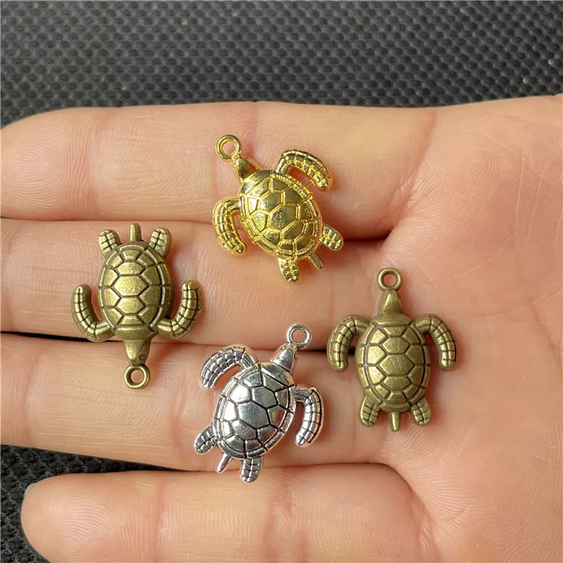 10pcs colorful and cute turtle pendant DIY handmade necklace, bracelet connection piece, a lot of fashion jewelry wholesale