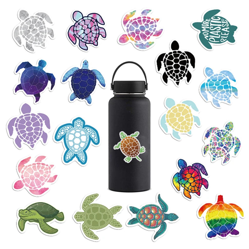 10/30/41pcs Sea Turtle Graffiti Stickers Waterproof Skateboard Luggage Fridge Phone Laptop Guitar Motorcycle Kids Stickers Toys