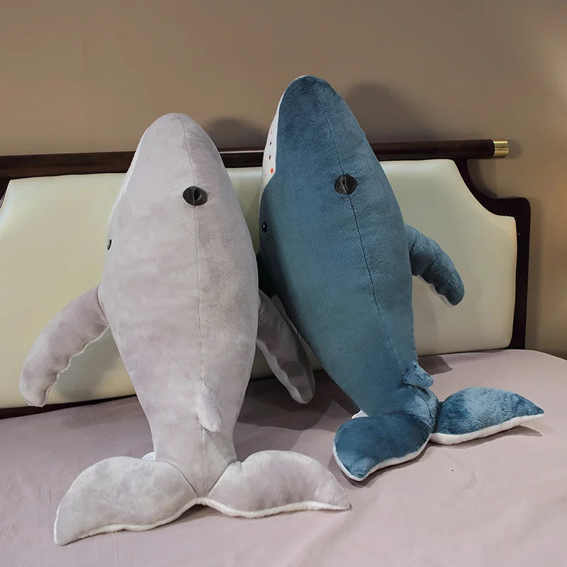 100CM Big Simulation Whale Plush Toy Stuffed Soft Hammerhead Sharks Sleeping Pillow Sofa Cushion Sea Animal Toys Birthday Gift