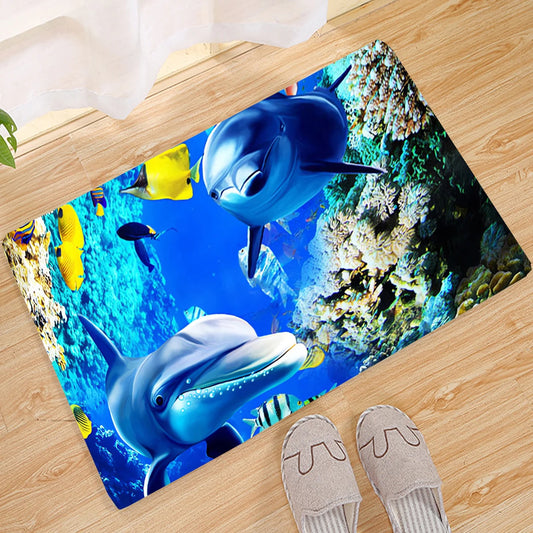 1 PC 3D Underwater World Sea Turtle Beach Entrance Doormat Living Room Bedroom Decoration Carpet Hallway Bathroom Anti-Slip Rug