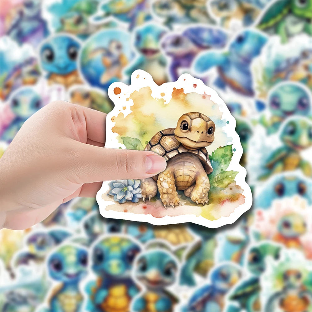 10/30/50pcs Cute Cartoon Sea Turtle Stickers Ocean Animals Graffiti Sticker DIY Water Bottle Refrigerator Phone Kids Decals Toy