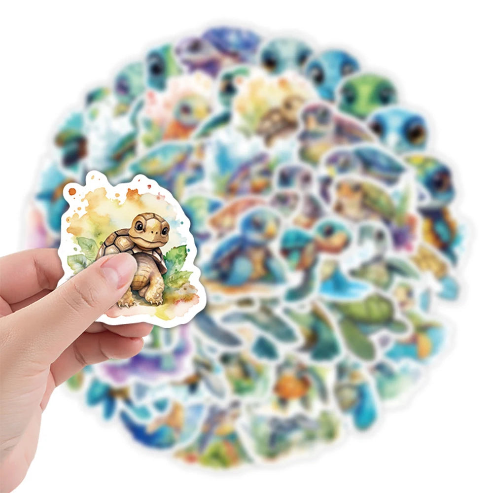 10/30/50pcs Cute Cartoon Sea Turtle Stickers Ocean Animals Graffiti Sticker DIY Water Bottle Refrigerator Phone Kids Decals Toy