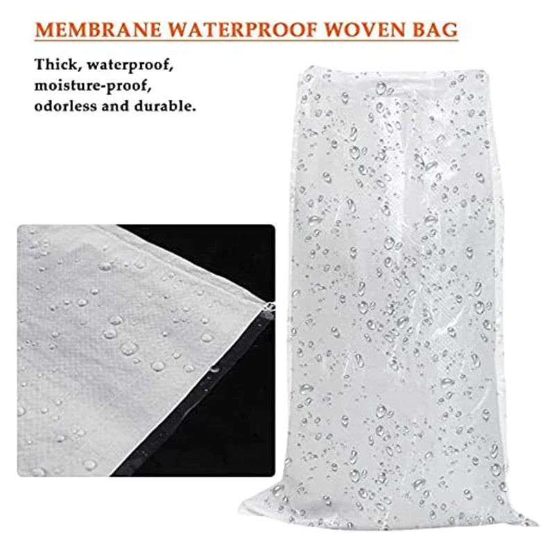 1 50x85cm Flood Control Sandbags Fire Brigade Flood Storage Sacks Sandbag Silo Woven Bag White Waterproof Sand Bag Heavy Duty